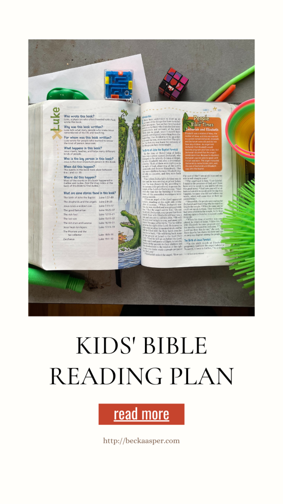 Kids' Bible Reading Plan: 12-months of daily, easy-to-read Bible stories with a checklist to keep track of your progress! 